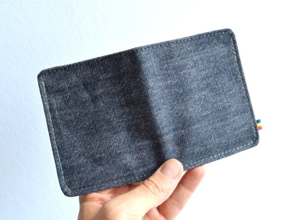 Portofel Handmade din material de Jeans reciclat - imagine 6