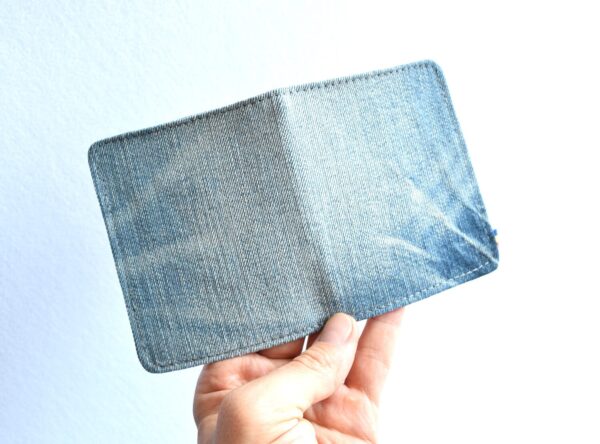 Portofel Handmade din material de Jeans reciclat - imagine 2