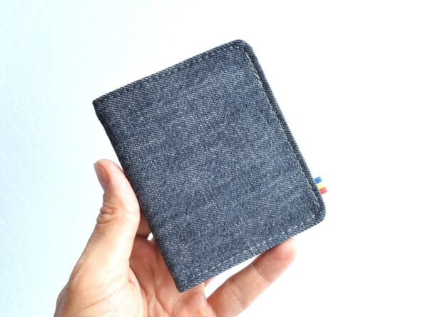 Portofel Handmade din material de Jeans reciclat - imagine 4