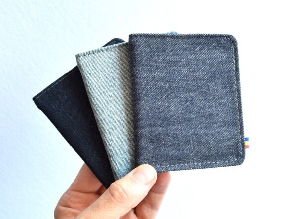 Portofel Handmade din material de Jeans reciclat - imagine 5