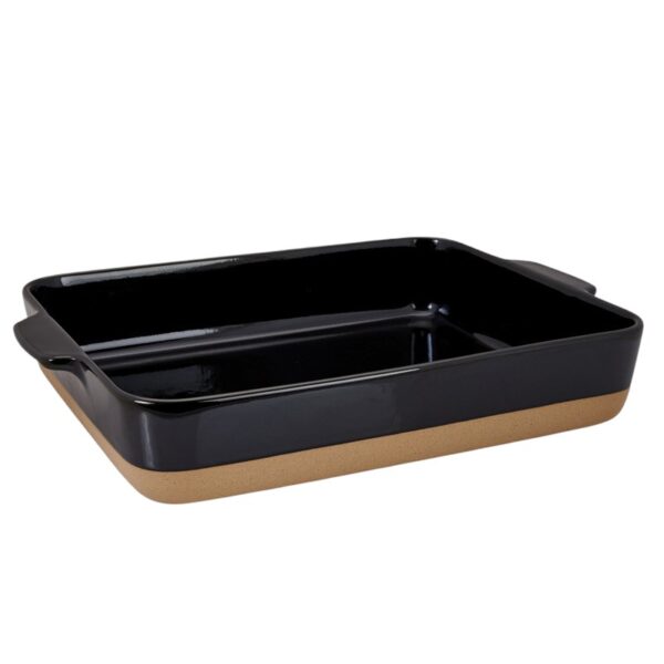 LURCH Terra Nova Vas din ceramica L 36x25,8x6,6cm, negru/crem