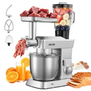 Mixer Electric VEVOR 1300W - Robot Bucătarie Profesional cu Bol 4.3L și Blender Integrat | Domestika.ro