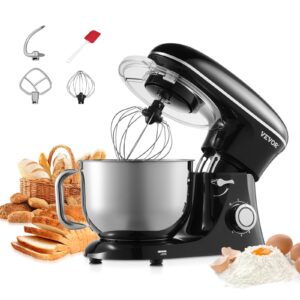 Mixer Planetar 6L VEVOR, 1400W, 6 Viteze + Funcție Impuls, Cu Bol Inox și Accesorii Complete | Domestika.ro