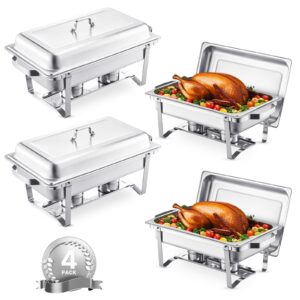 Set 4 Încălzitoare Bufet Inox - Platouri Catering pentru Evenimente | Domestika.ro