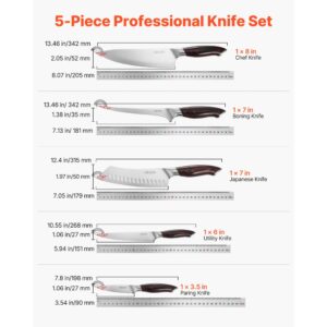 Set 5 cutite bucatarie otel inoxidabil - taiere profesionala si ergonomica | Domestika.ro