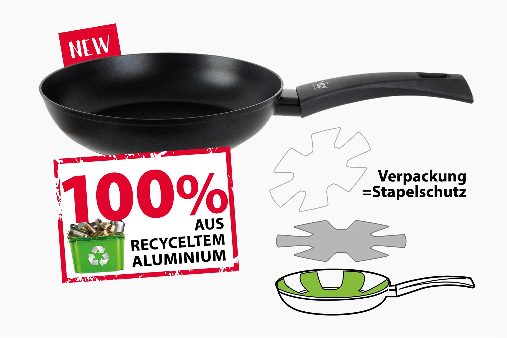 Tigaie ecologica ELO Urban Native, aluminiu 100% reciclat, 28 cm | Domestika.ro