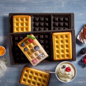 Set de 2 forme pentru vafe LURCH FlexiForm, 29 x 14,5 cm, 3 compartimente fiecare, culoare maro | Domestika.ro