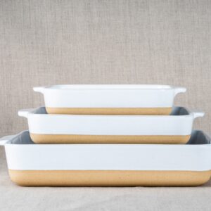 LURCH Terra Nova Vas din ceramica L 36x25,8x6,6cm, alb/crem | Domestika.ro