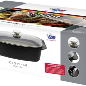 Tava roaster cu capac, antiaderenta, pentru cuptor, 40x22cm, Quatrorondo | Domestika.ro
