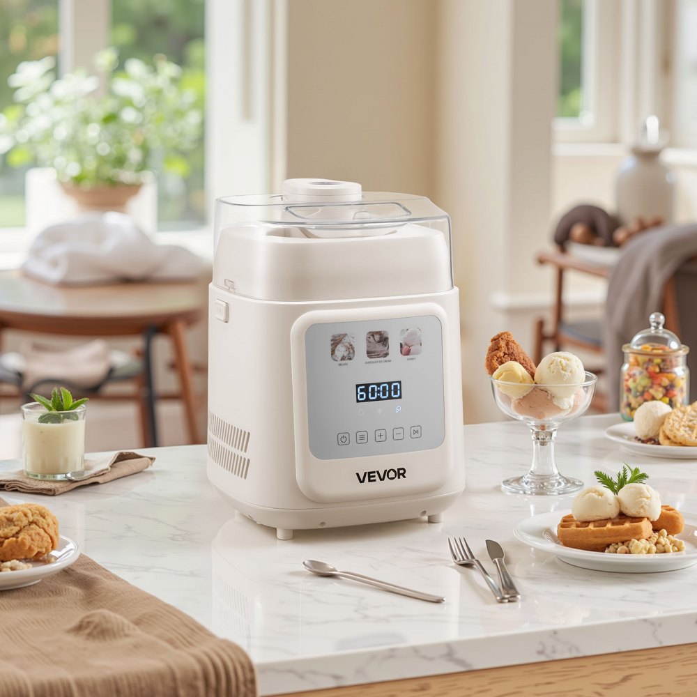 Masina de inghetata automata VEVOR 1L cu compressor incorporat - Gelato, iaurt inghetat si sorbet - imagine 3
