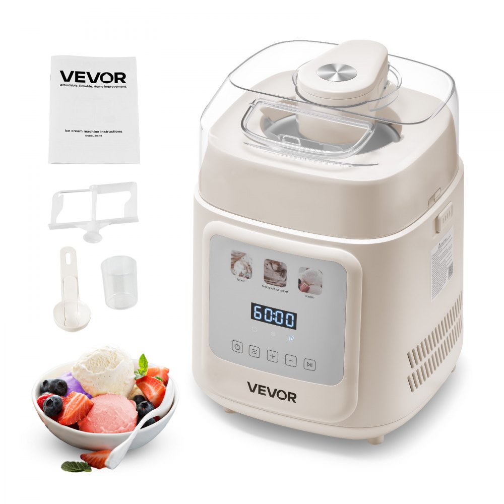 Masina de inghetata automata VEVOR 1L cu compressor incorporat - Gelato, iaurt inghetat si sorbet