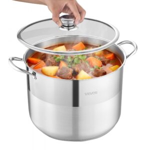 Oală inox 15L cu capac de sticlă, compatibilă cu toate tipurile de aragaze