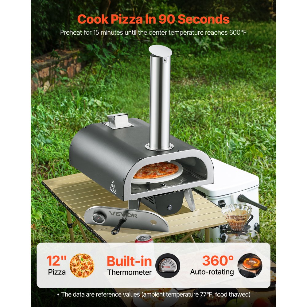 Cuptor pentru pizza portabil 30 cm de exterior pentru gradina, terasa si camping - imagine 2