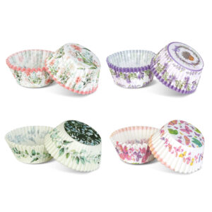 Set 100 Hârtii Brioșe Primăvară - 4 Modele Florale