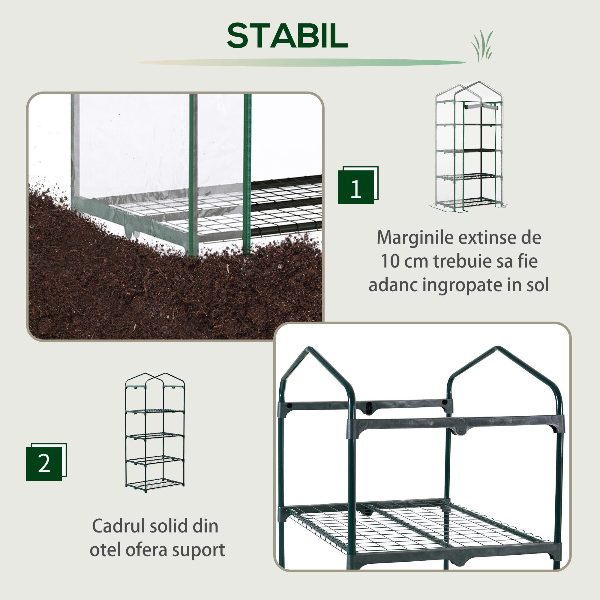 Sera balcon compacta cu 4 rafturi