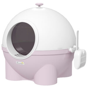 Litiera pentru pisici cu capac maxim 4kg - portabila, cu lopatica inclusa