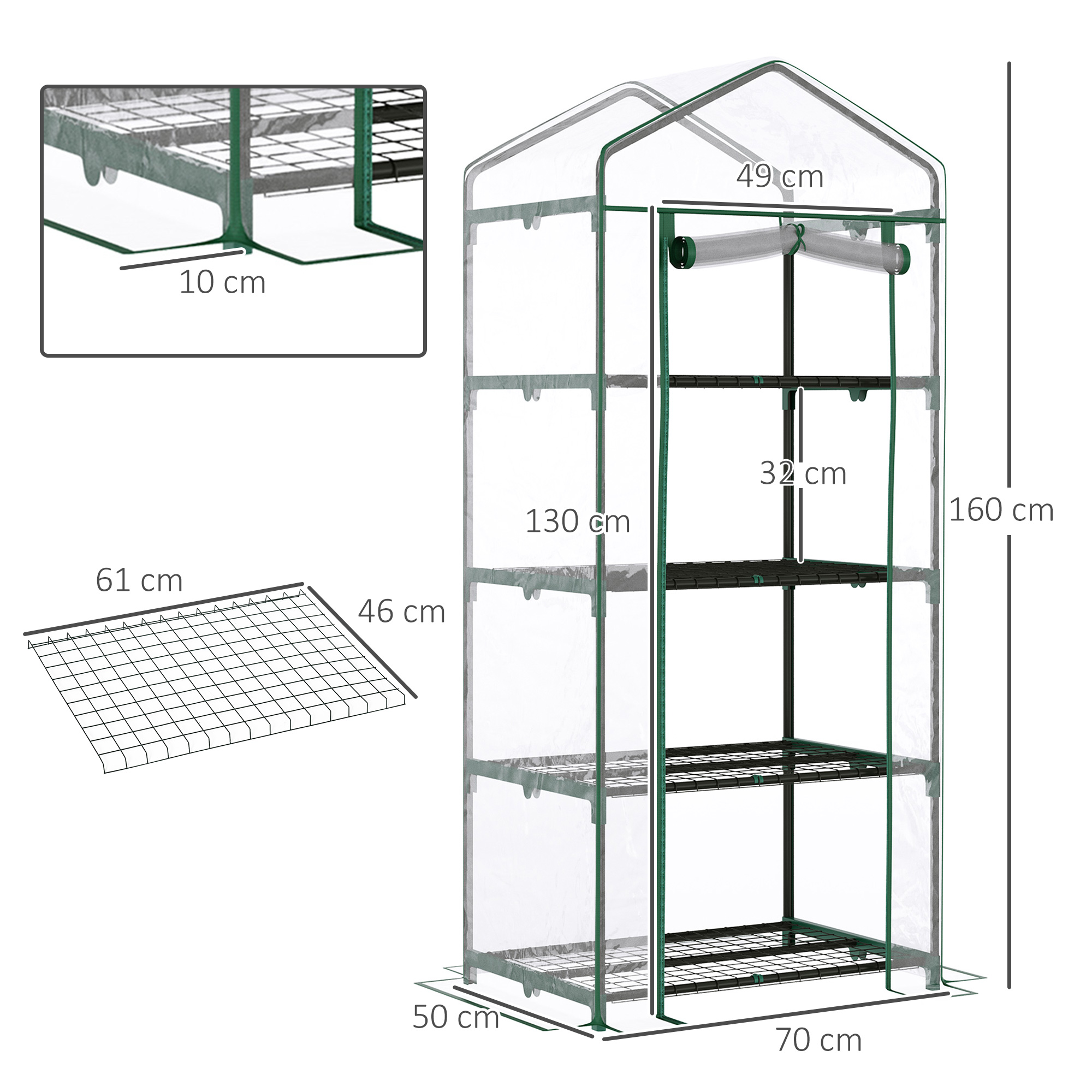 Sera balcon compacta cu 4 rafturi