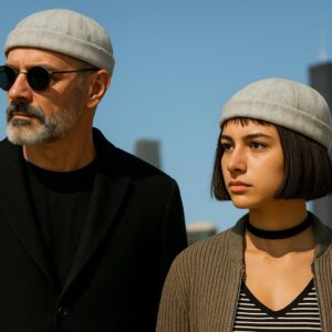 Șapcă Docker din Bumbac Herringbone Gri - Confecție Artizanală Bucureștiului