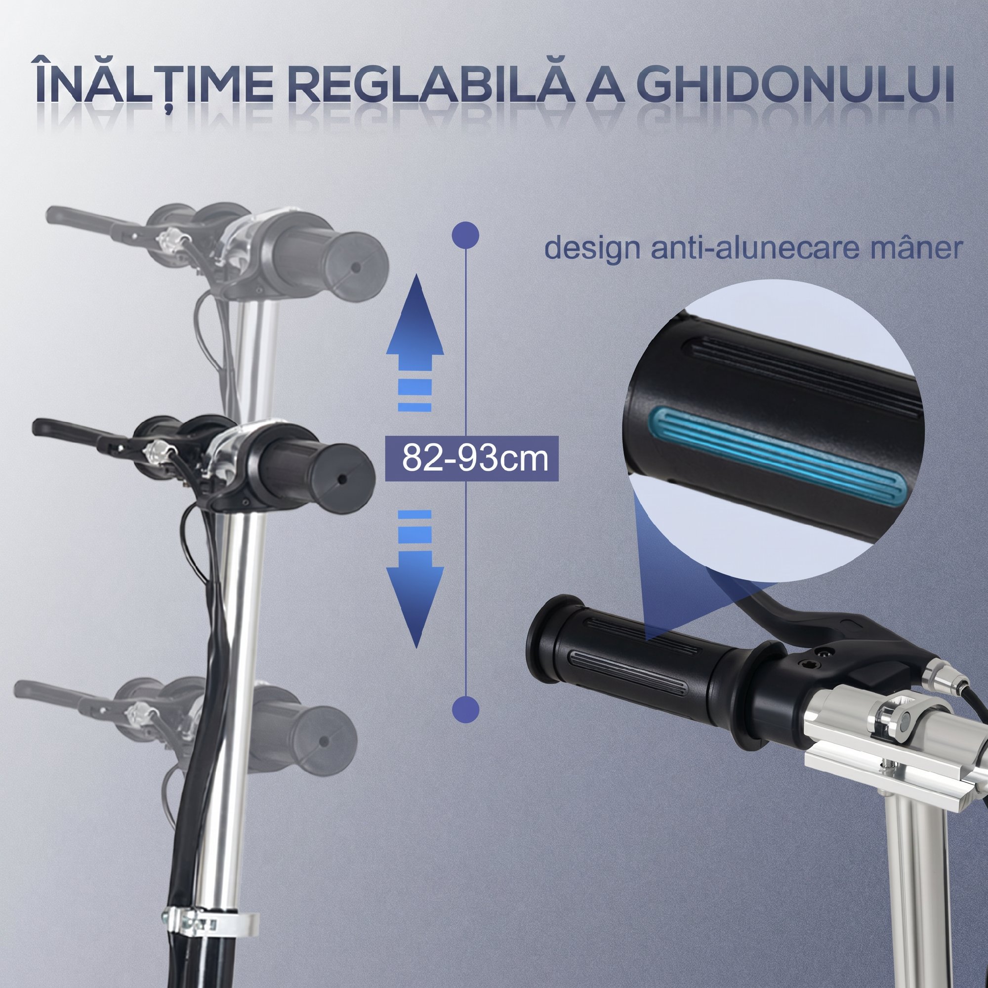 Trotineta electrica pliabila HOMCOM 12 km/h - cu ghidon reglabil