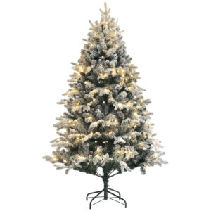 Brad Artificial 180cm cu Zăpadă și 200 LED-uri Alb Cald - Design Realist