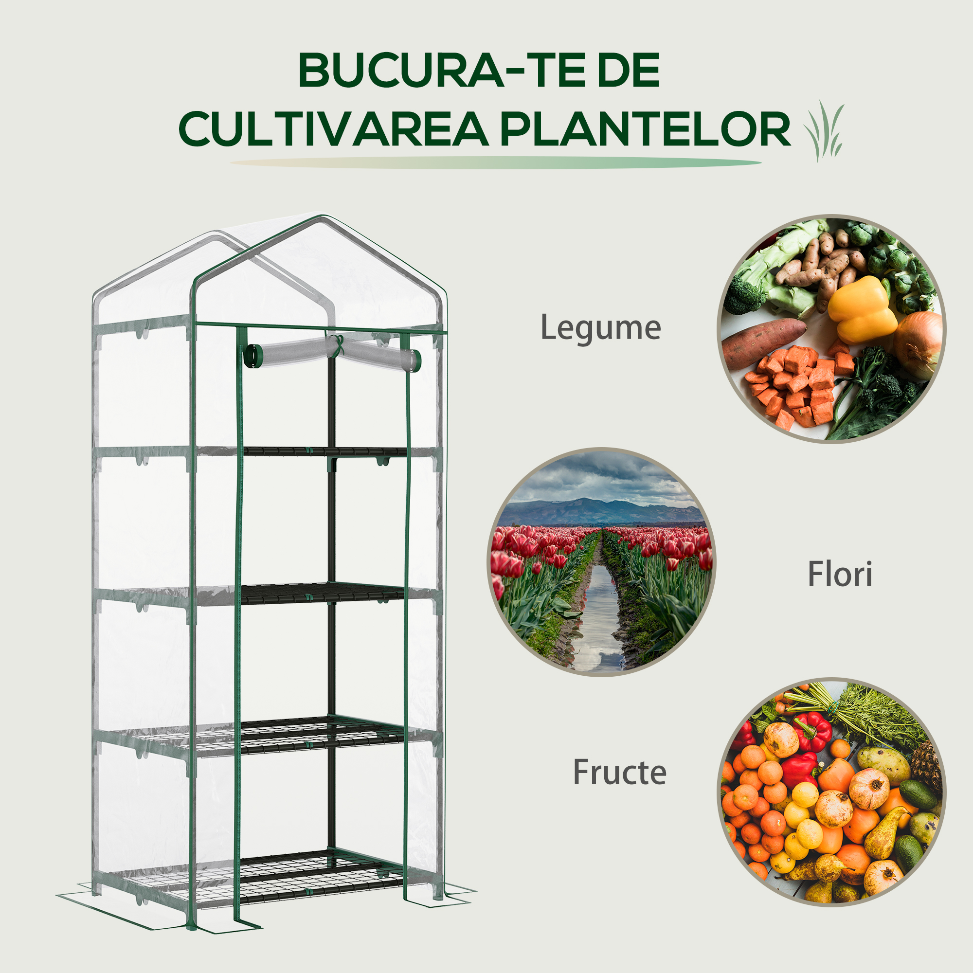 Sera balcon compacta cu 4 rafturi