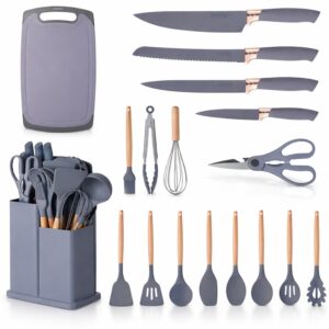 Set 19 Ustensile Bucătărie Silicon Termorezistent Inox