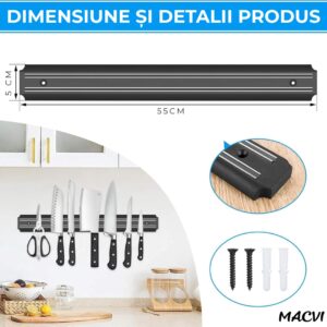 Suport Magnetic Cuțite și Ustensile 55cm Inox