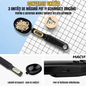 Lingură de măsurat digitală Macvi 500g 0.1g