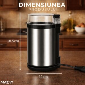 Râșniță Electrică Cafea Macvi® 180W Oțel Inoxidabil