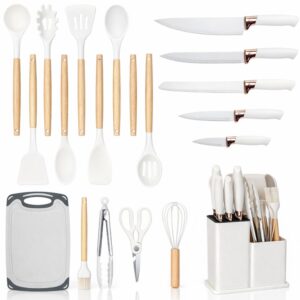 Set 19 Ustensile Bucătărie Macvi® Silicon Bambus