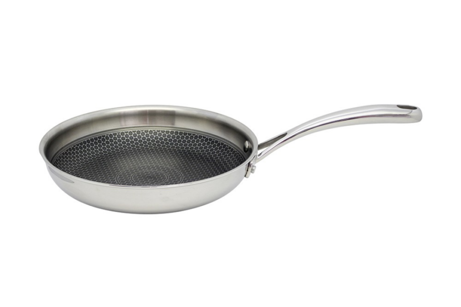 Tigaie de inox ELO Relief Evolution 28 cm cu tehnologie honeycomb, folosita pentru gatit pui si legume