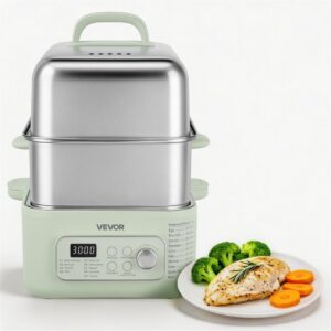 Aparat electric pentru gatit la abur, 13L, otel inoxidabil, 2 niveluri, 1500W