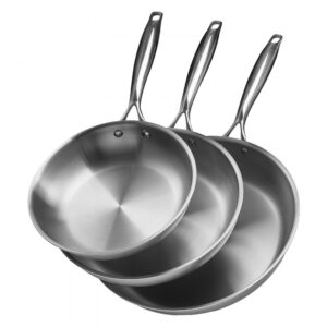 Set 3 tigai otel inoxidabil triplu strat, inductie si toate tipurile de aragaz