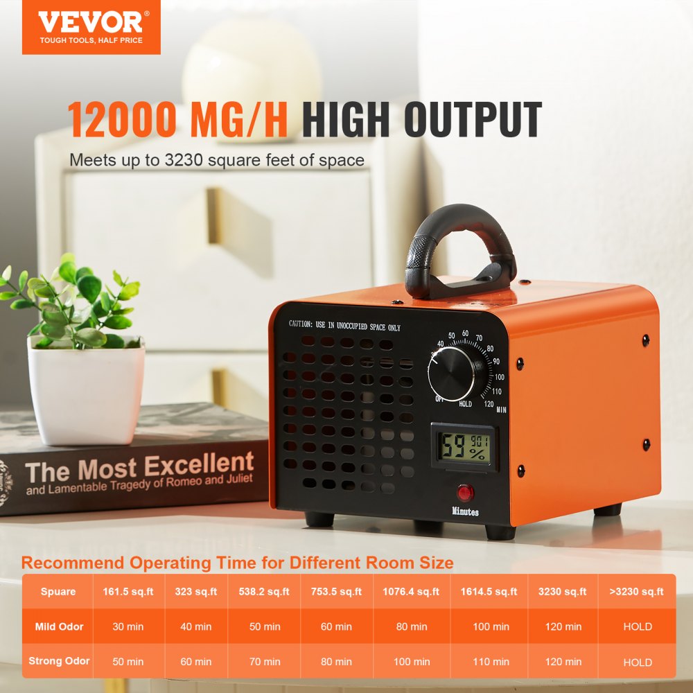 Generator Ozon VEVOR 12000mg/h - Purificator Industrial pentru Casa si Masina